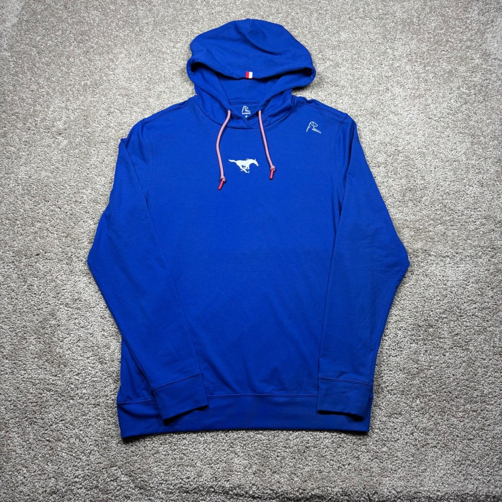 Rhoback Hesi Performance Hoodie Mens Small Royal Blue SMU Mustangs Pullover